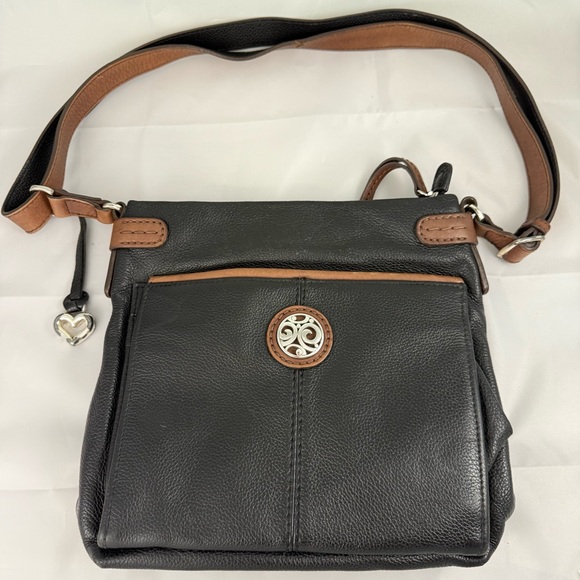 Brighton London Groove Selena Black Taupe Organizer Crossbody Bag Purse - Picture 3 of 16